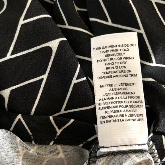 Cleo Geo Pattern 3/4 Sleeve Black&White Knee Length - Picture 4 of 9